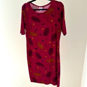 Lularoe mid length leaf print dress